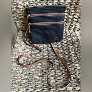 Stylish Black and Brown Crossbody Bag dooney and bourke